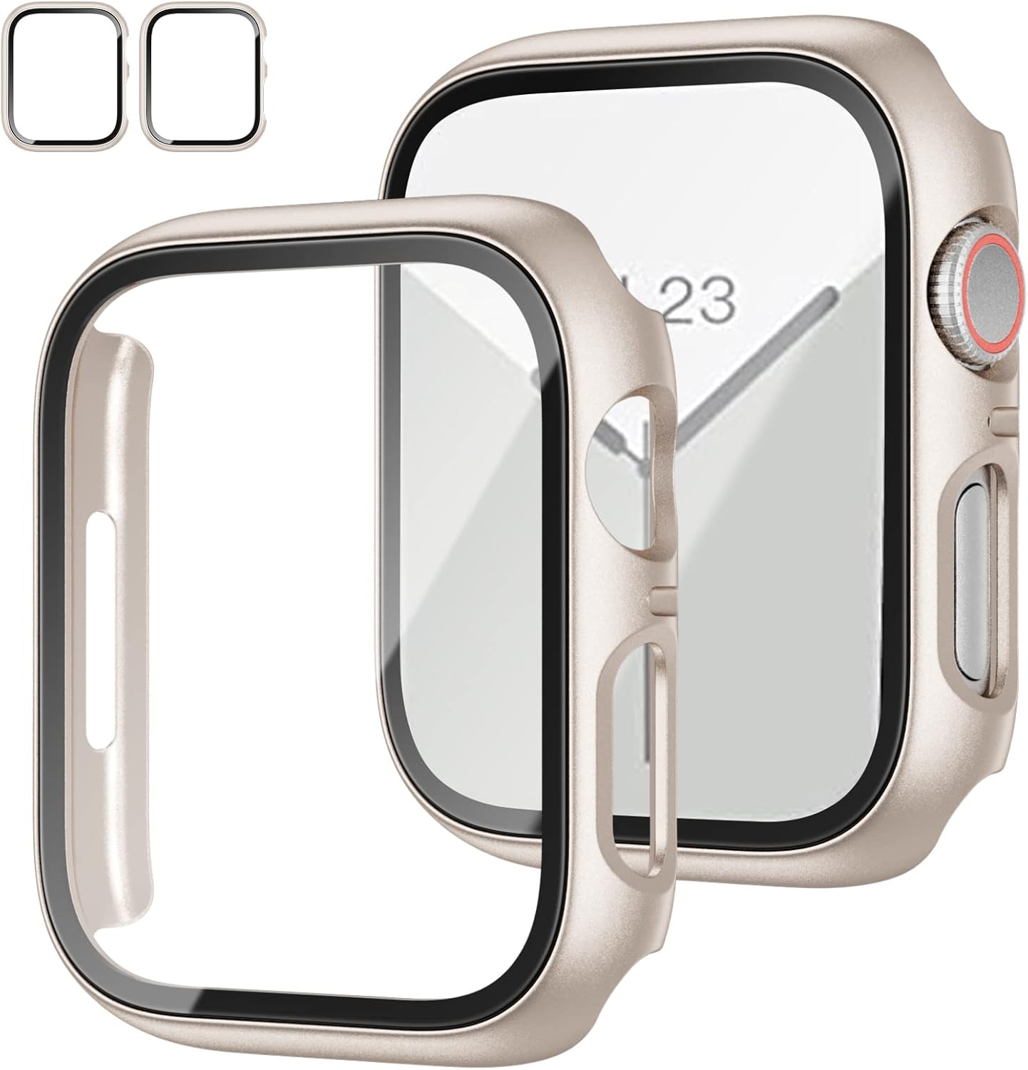 Protective Slim Case Set for Apple Watch 45mm, Starlight