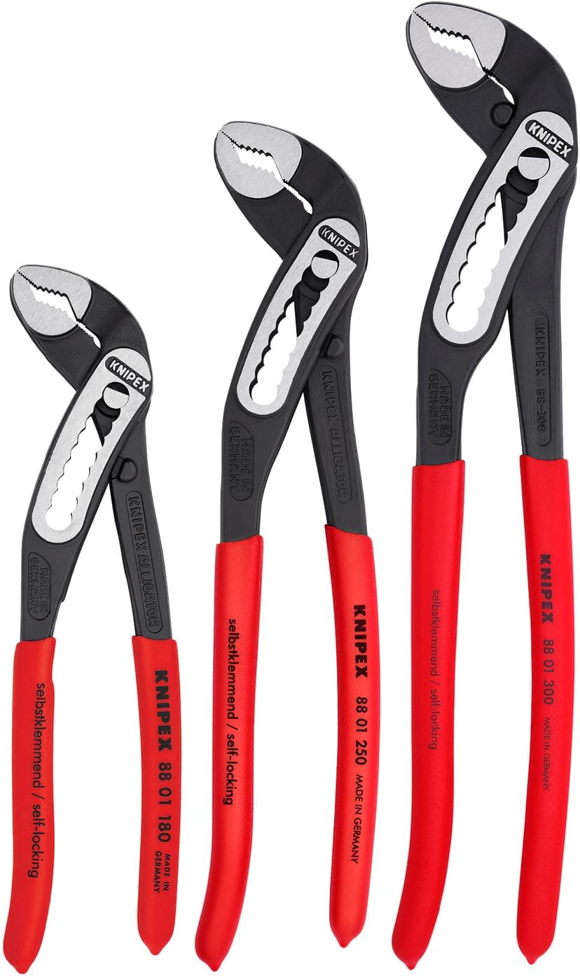 KNIPEX 3 Piece Alligator Pliers Set for Versatile Gripping Power
