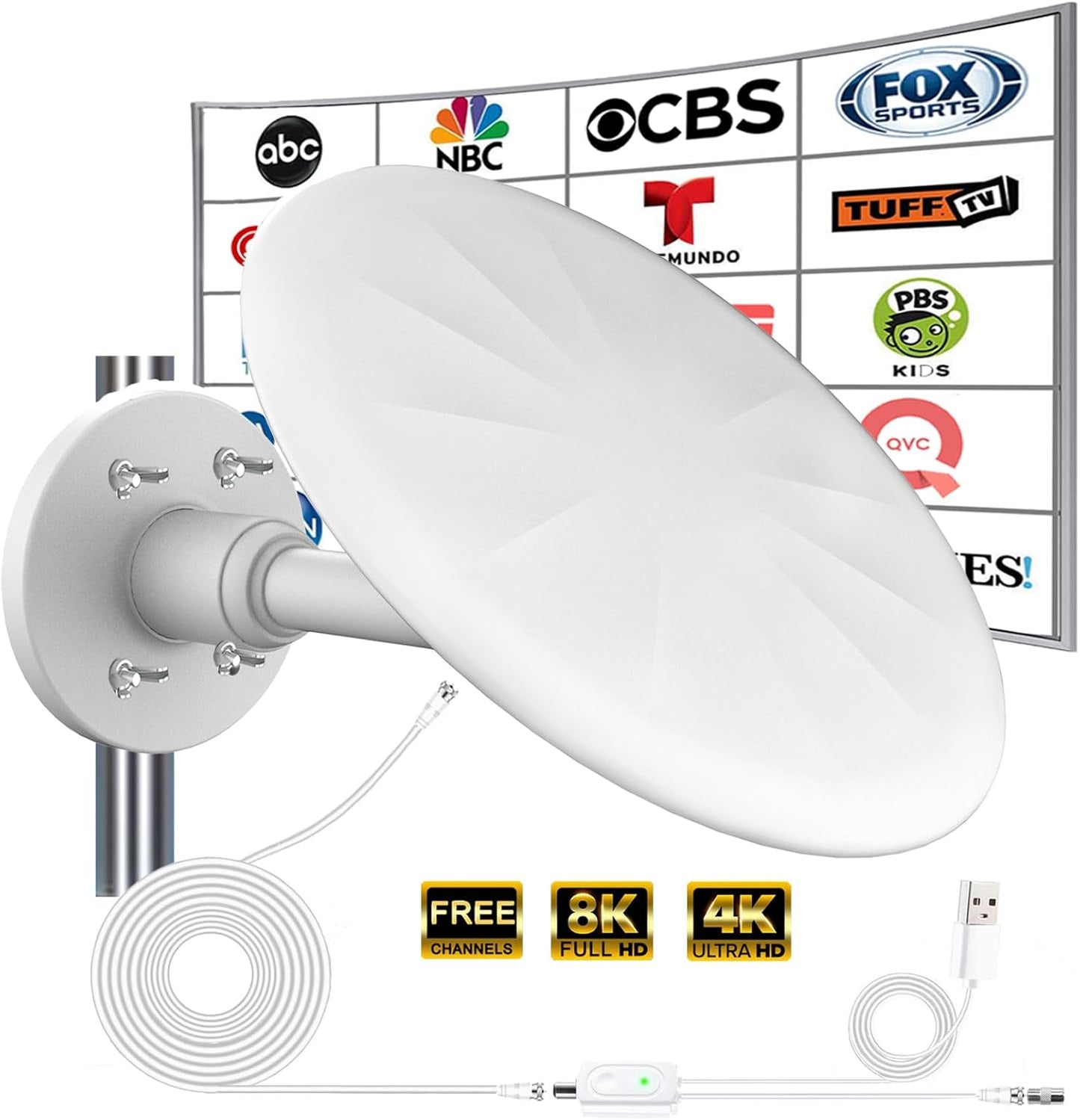 Outdoor TV Antenna for Digital TV with Long Range Reception
