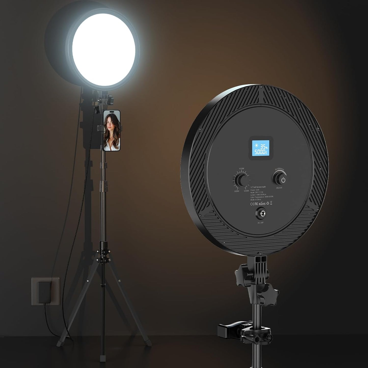UBeesize 12in Ring Light with Adjustable Tripod for Perfect Lighting