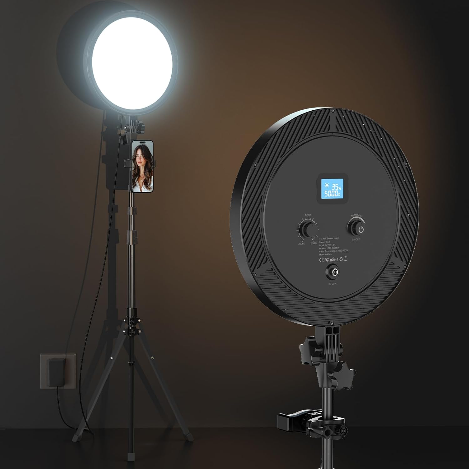 UBeesize 12in Ring Light with Adjustable Tripod for Perfect Lighting