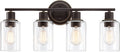4-Light Oil Rubbed Bronze Bathroom Vanity Light - Vintage 4-Bulb