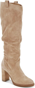 Juliet Holy Women's Knee High Chunky Heel Wide Calf Boots