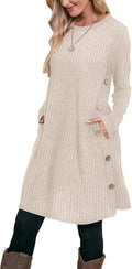 OFEEFAN Cozy Fall and Winter Tunic Dress with Pockets for Fashion