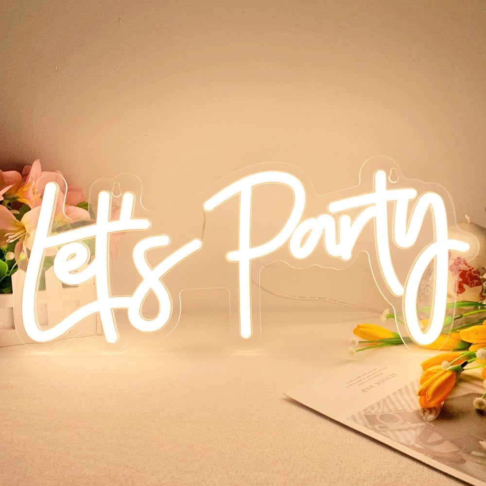 Lets Party Neon Sign with Dimmable Feature for All Occasions