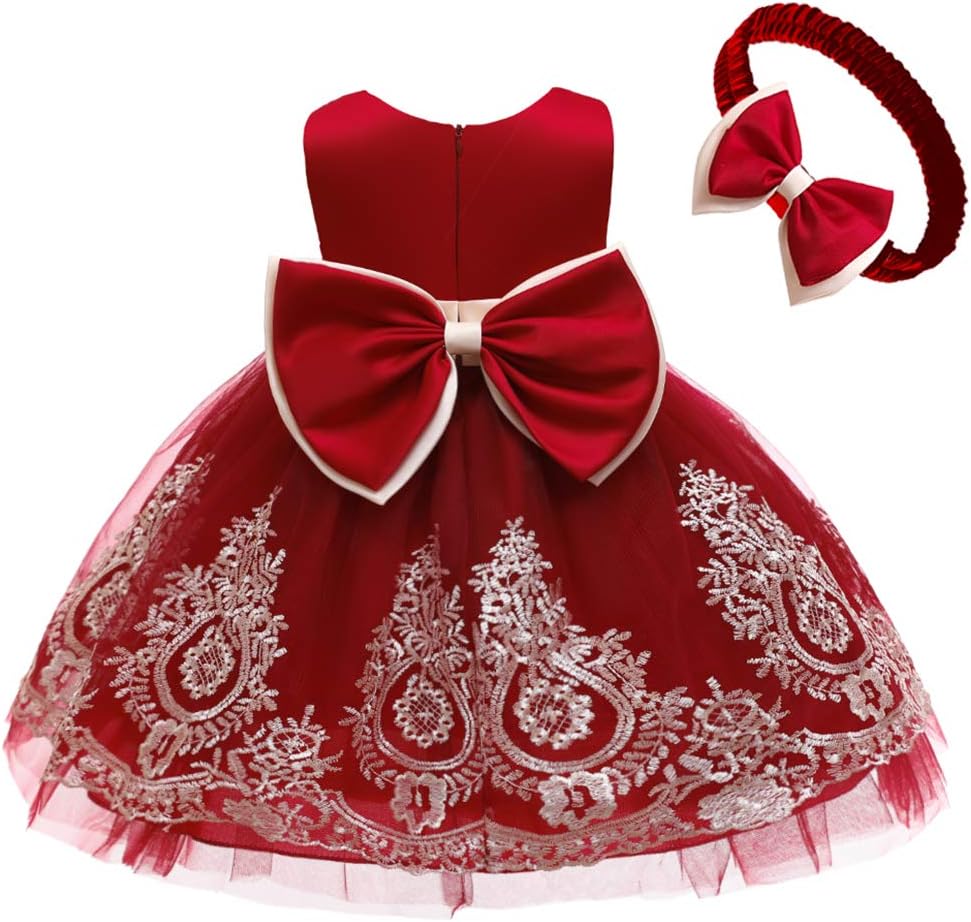 CMMCHAAH Baby Girls Pageant Lace Embroidery Dresses for Toddlers
