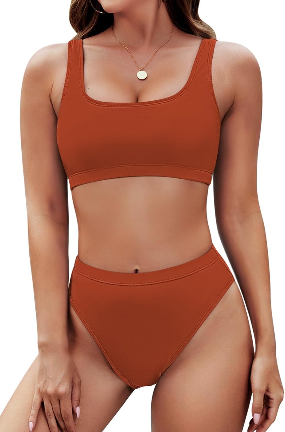 Pink Queen Women's Crop Top High Waisted Cheeky Bikini Set Review