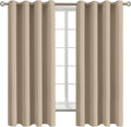 Blackout Curtains 46 x 63 in Set of 2 - Thermal Insulated Sand