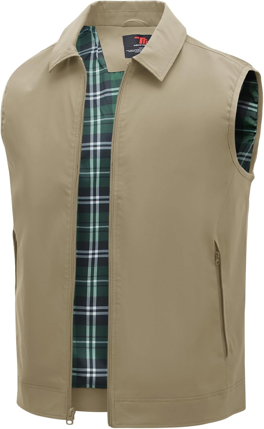 TBMPOY Men's Casual Lightweight Utility Vest with 3 Zip Pockets