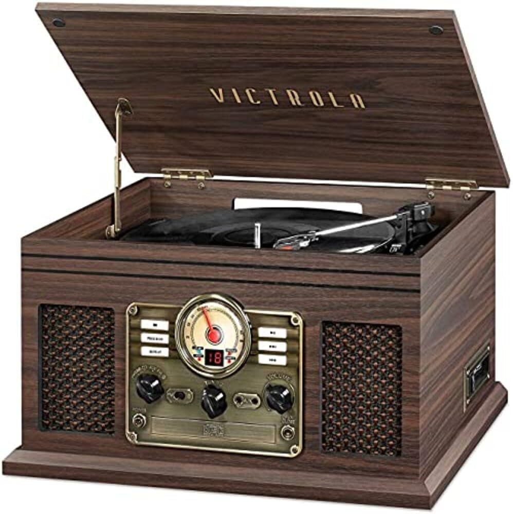 Victrola Quincy 6-in-1 Bluetooth Record Player with Speakers