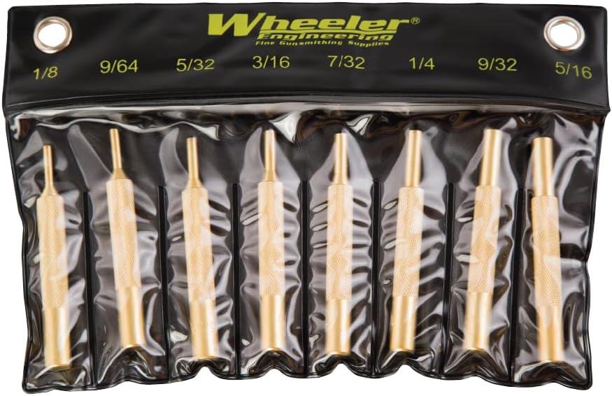 Wheeler 8-Piece Brass Punch Set for Gunsmithing and Sights