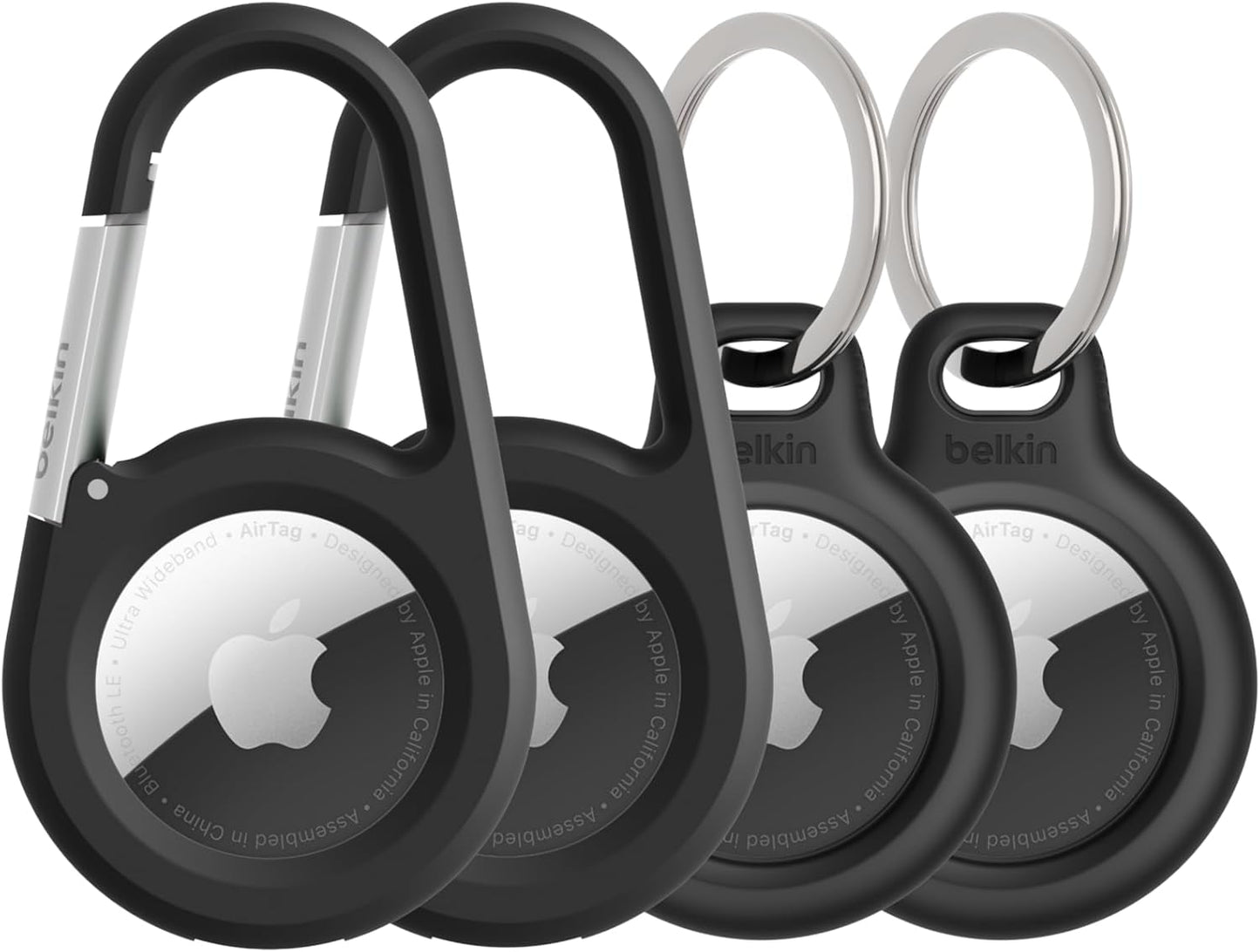 Durable Belkin Apple AirTag Secure Holder with Key Ring & Carabiner