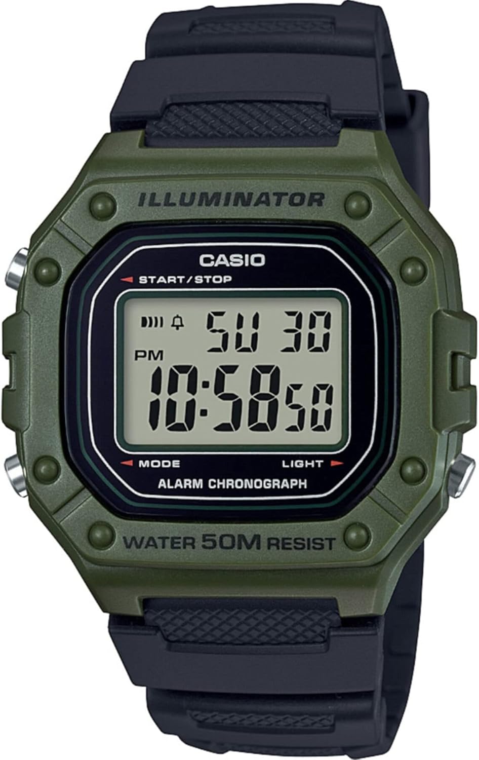 Casio W218H | Men's Digital Watch | 50M WR | Stopwatch & Chronograph