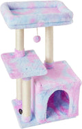 Rainbow Cute Cat Tree Kitten Tower with Sisal Posts - Travel Friendly