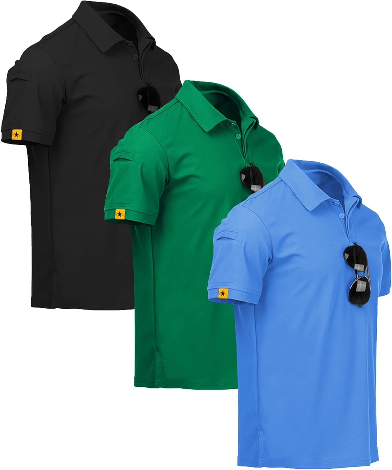 ZITY 3 Pack Mens Polo Shirt for Sports and Business Casual Wear