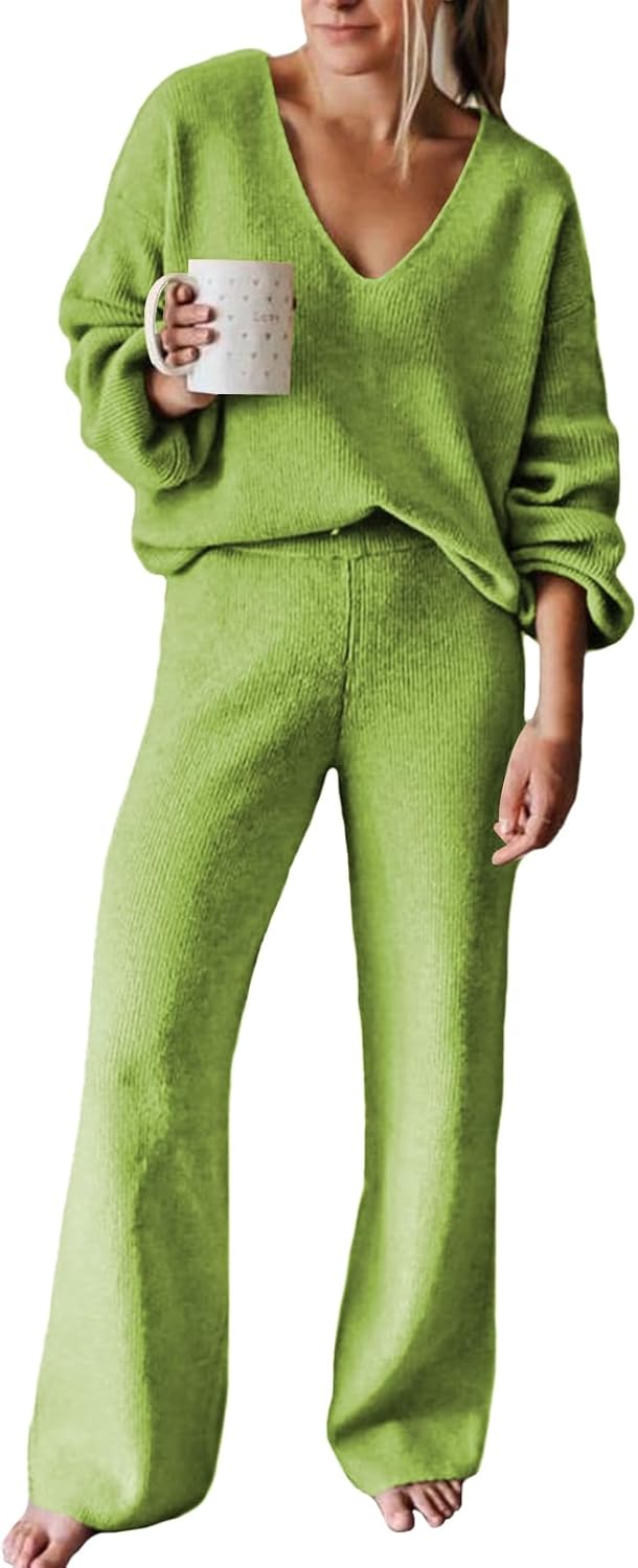 Viottiset Women's 2 Piece Outfits Casual Knit Sweater Set