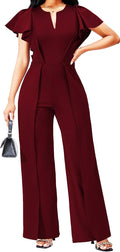 Jumpsuit for Women V Neck Formal Jumpsuit - Elegant Long Straight