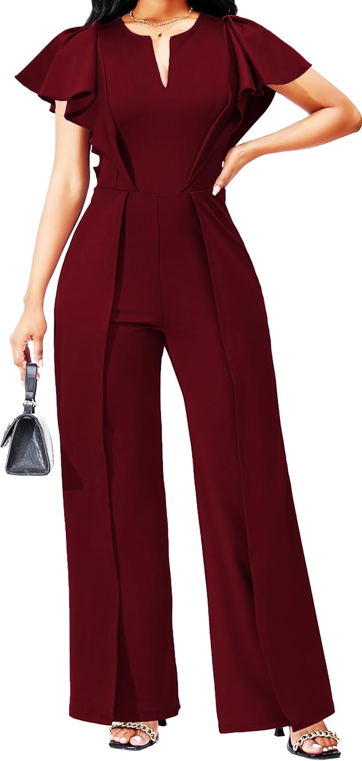 Elegant Long Straight Pants Jumpsuit for Women by sexycherry