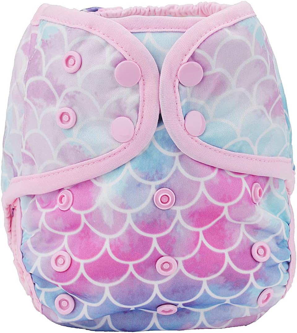 Sigzagor Baby Diaper Cover: One Size Fits 8-36lbs, Cute Scales Print