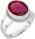 Sterling Silver 925 Oval Ruby Ring for Women - Timeless Gift