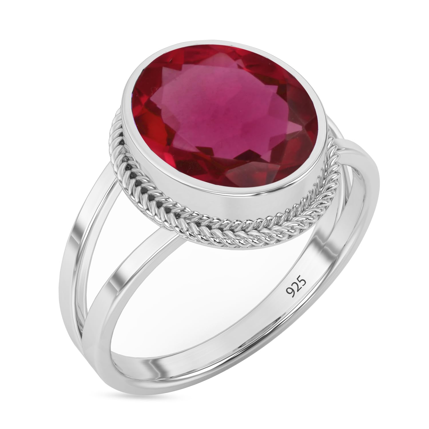 Sterling Silver 925 Ring For Womens Ruby Ring by Handmade