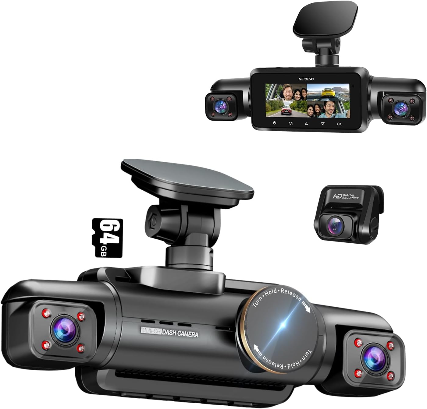 360 Dash Cam N700: 4 Channel 3K+31080P with GPS & Wi-Fi
