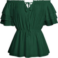 Scarlet Darkness Women Renaissance Shirt Ruffled Sleeve Off-Shoulder