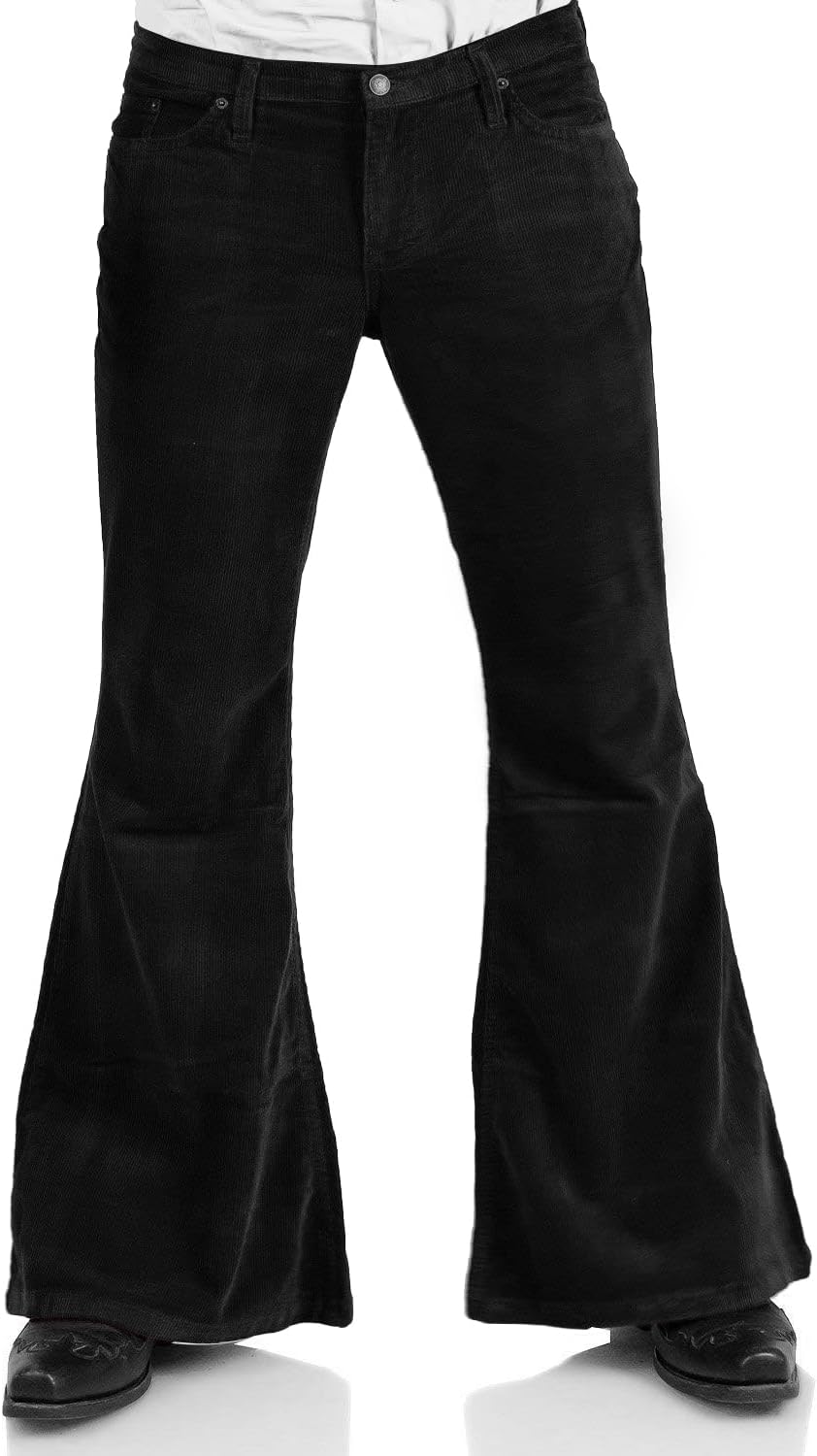 Men's Vintage Corduroy Bell Bottom Pants for 60s 70s Style