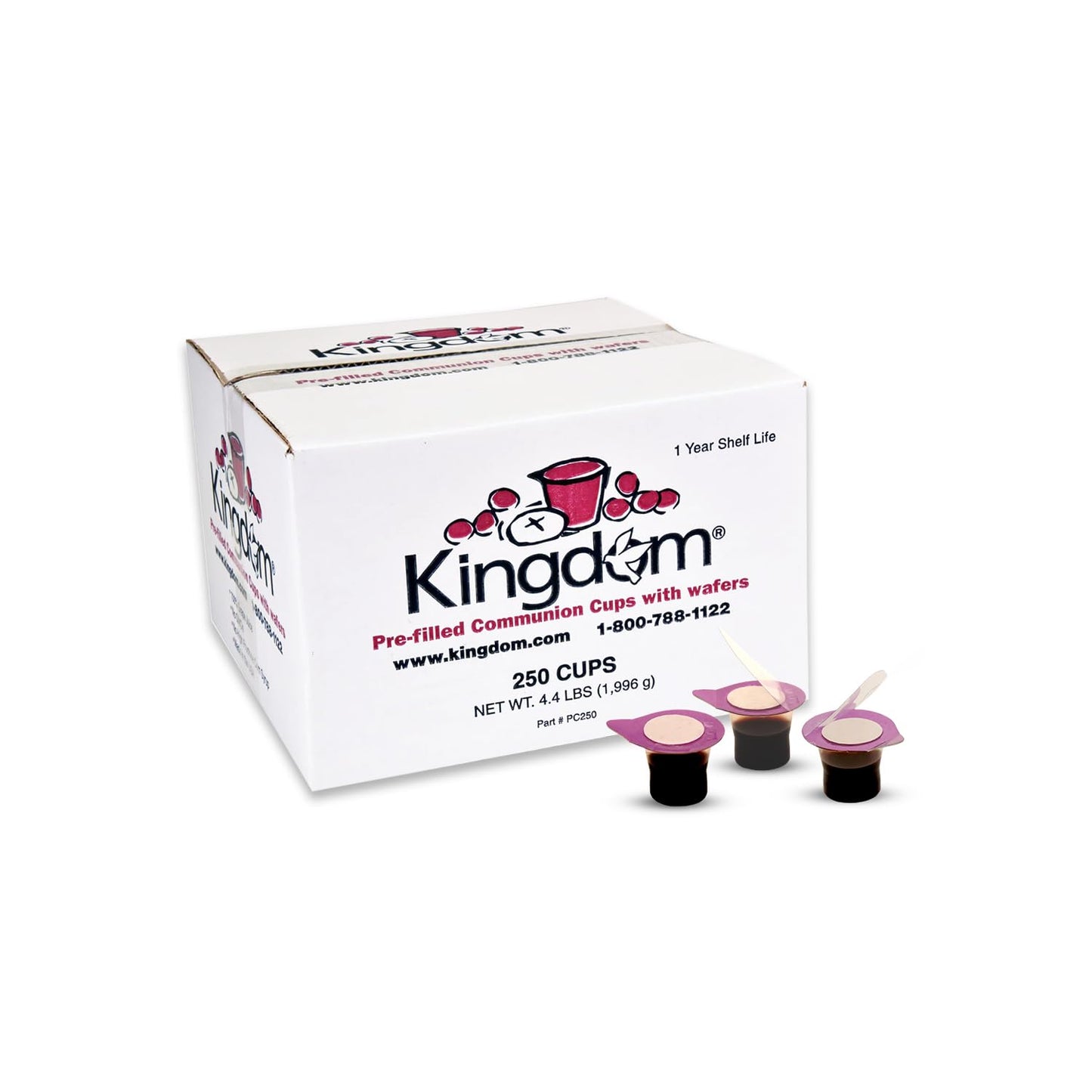 Kingdom Prefilled Communion Cups with Wafers for Celebrations