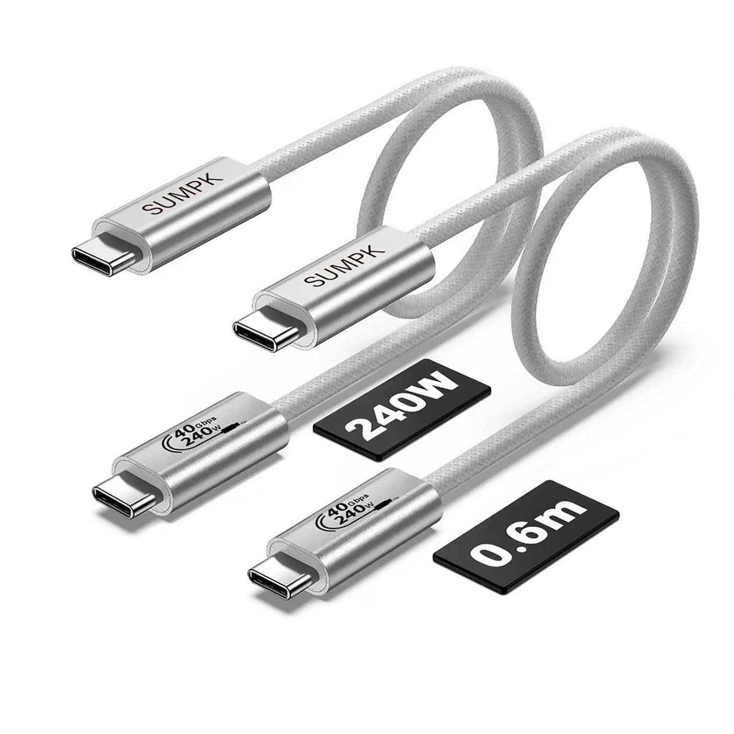 SUMPK 2FT USB-C Cable: Fast Charge & High Speed Data
