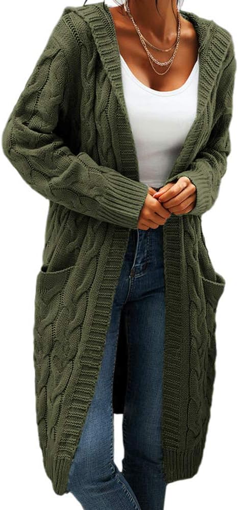 Women Hooded Open Front Cardigan Sweaters for Cozy Style