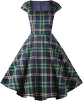 PUKAVT Women's Cap Sleeve Cocktail Swing Dress - Retro Fit
