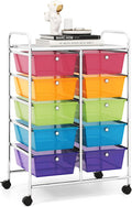RELAX4LIFE Rolling Storage Cart with 10 Drawers - Craft & Office