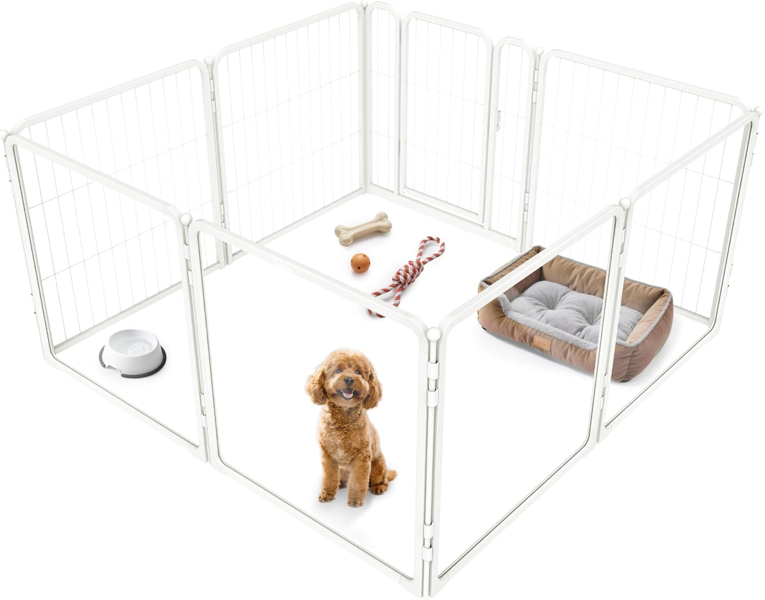 FXW Acrylic & Metal Indoor Dog Playpen for Safe Playtime