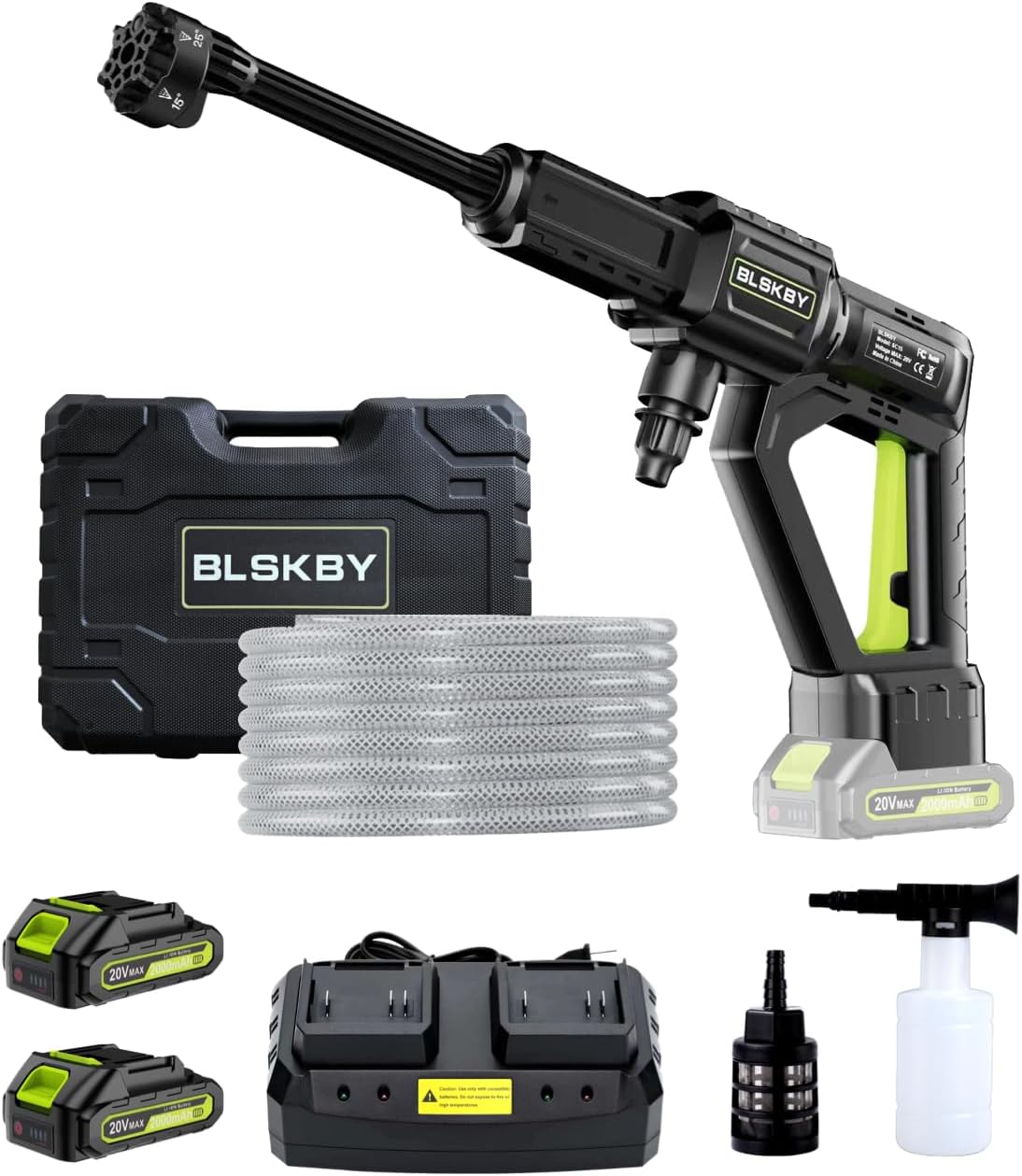 950PSI Cordless Power Washer - 2 Batteries, Dual-Charger, 6-in-1 Nozzle