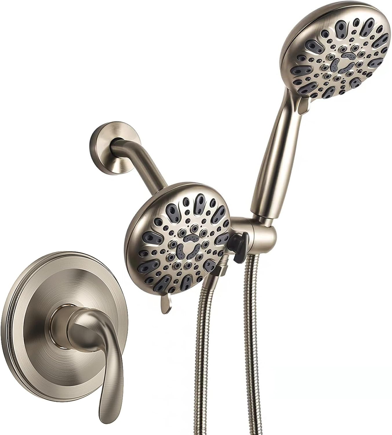 WRISIN Brushed Nickel Shower Faucet Set with 6 Settings for Comfort