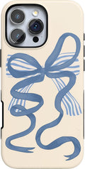 Casely iPhone 16 Pro Case Heartstrings Blue Bow Coquette - Bold