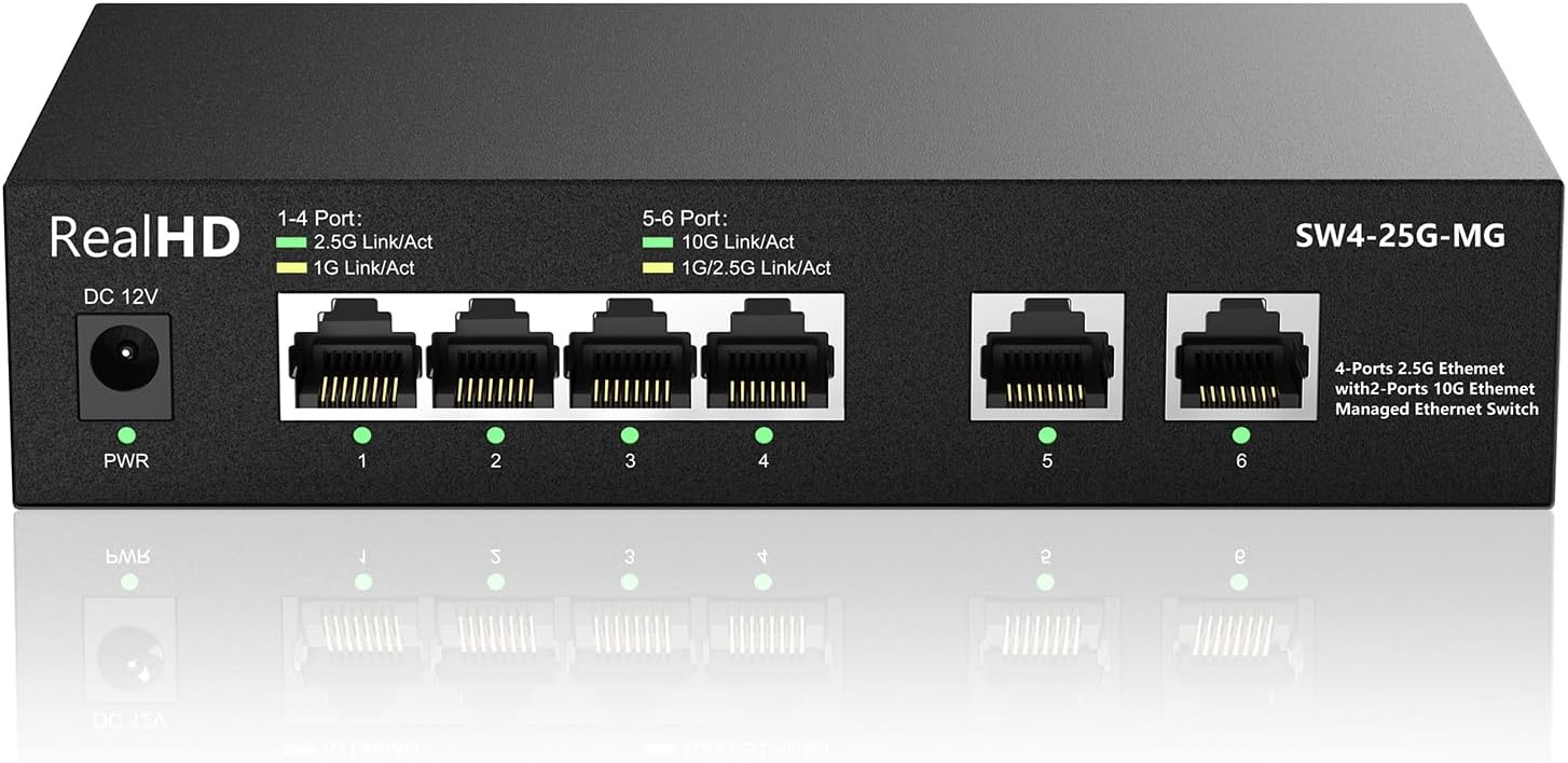 6-Port 10Gb Web Managed Ethernet Network Switch for Fast Networking