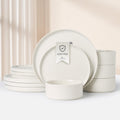 MONITO Ceramic Plates and Bowls Set for 4 - Reactive Glaze Stoneware
