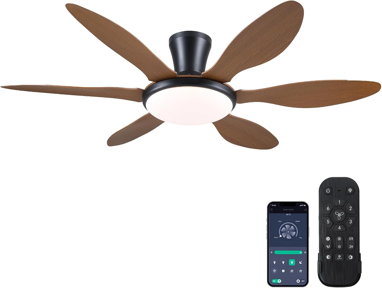 51 inch Modern Ceiling Fan with Lights and Remote Control