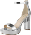 Ankis Chunky Platform Heels - 4in Block Heeled Sandals for Women Shoes