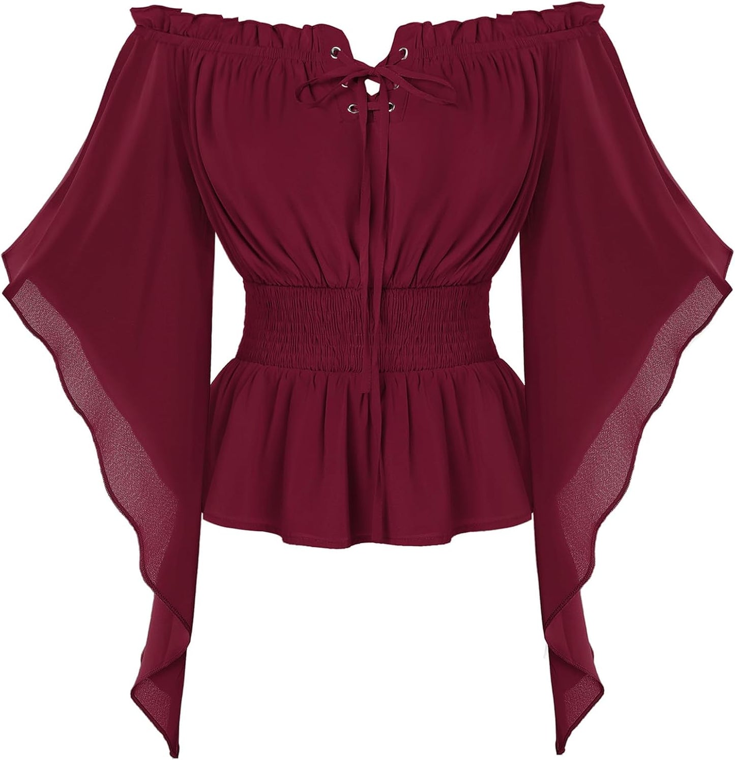 Scarlet Darkness Women Renaissance Off Shoulder Bell Sleeve Blouse