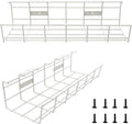 Under Desk Cable Tray - 2 Pack Cable Raceway for Wire Management