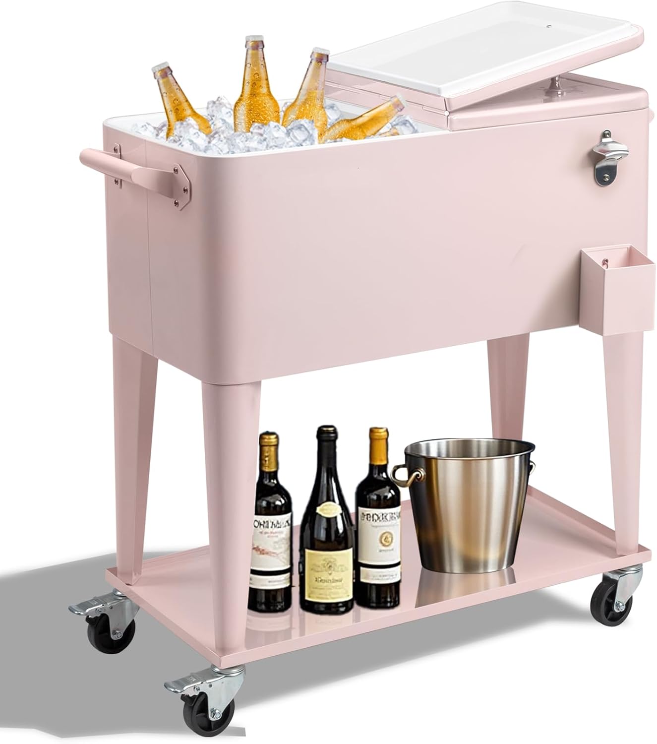 Outvita 80 Quart Rolling Ice Chest for BBQ and Beach Activities