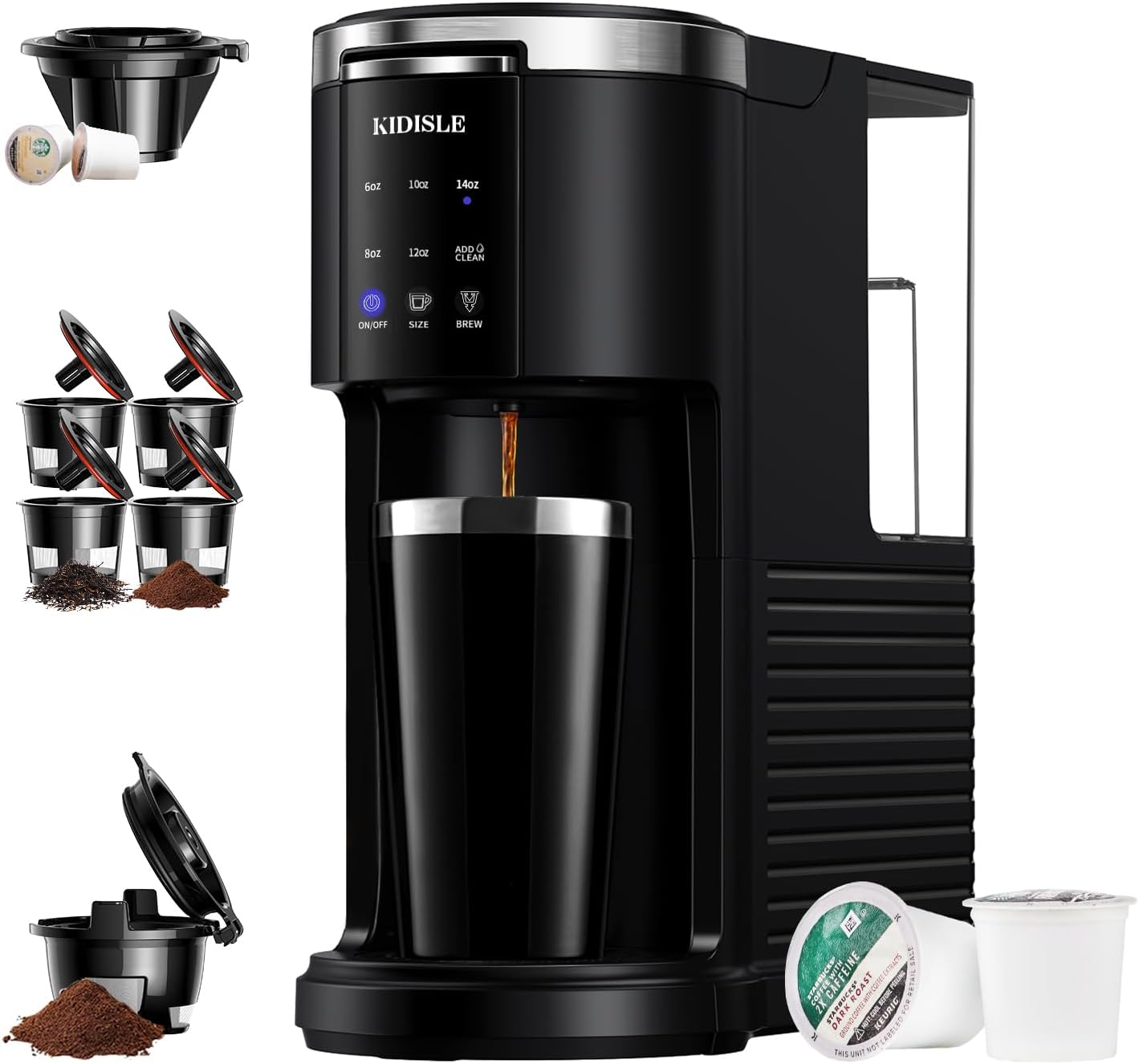 KIDISLE Stainless Coffee Maker & Travel Mug