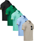 Mens Polo Shirts 5 Pack Short Sleeve Athletic Golf Polos