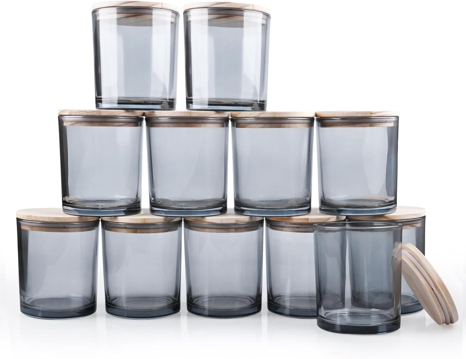 14 OZ Thick Candle Jars for Making Candles - 12 Pcs Set