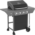 4-Burner Propane Gas Grill with Side Tables for Outdoor Cooking