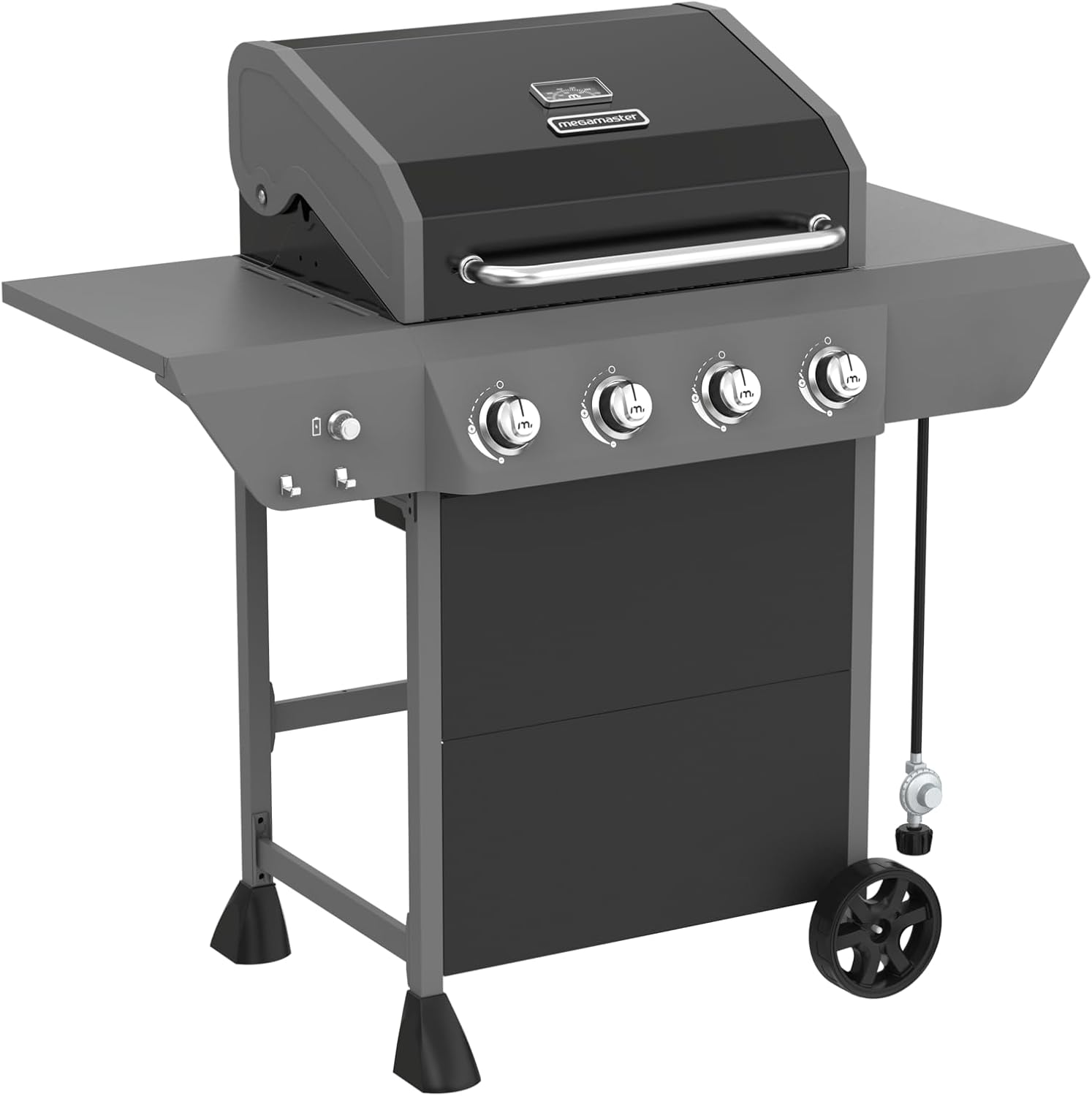 4-Burner Propane Gas Grill with Side Tables for Outdoor Cooking