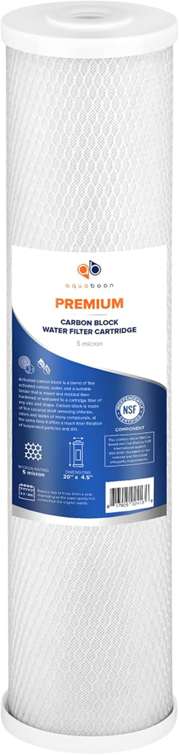 Aquaboon 5 Micron 20 x 4.5 Carbon Water Filter Cartridge Replacement